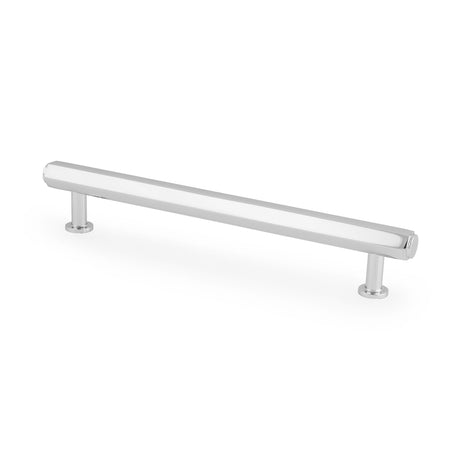 This is an image showing Alexander & Wilks - Vesper Hex T - Bar Cabinet Pull - Polished Chrome - 128mm C/C aw830-128-pc available to order from Trade Door Handles in Kendal, quick delivery and discounted prices.