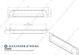 Alexander & Wilks Quantock Cup Pull Handle - Antique Brass - Centres 203mm