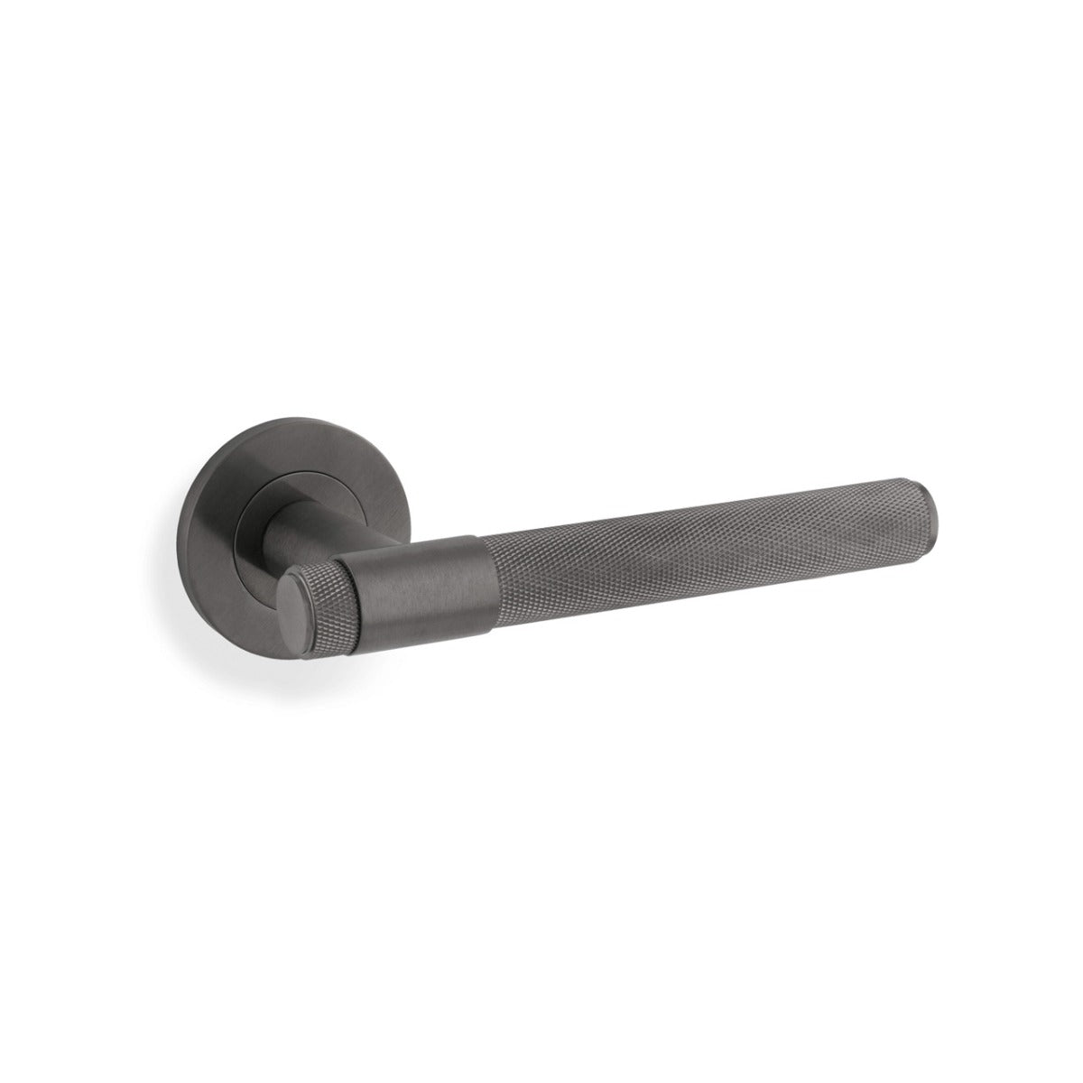 Alexander & Wilks - Knurled Kingstone Lever on Round Rose - Dark Bronze PVD aw240dbzpvd