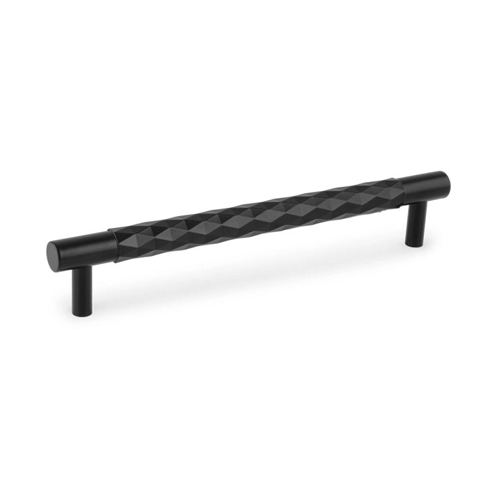 Alexander & Wilks Diamond Cut Cabinet Pull Handle - 160mm CC - Black aw846-160-bl