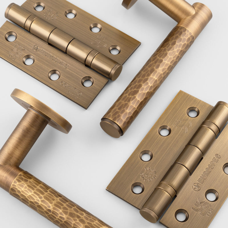 Alexander and Wilks Door Handles and Hinges in Antique Brass AW223IB_HIN1433P_13AB