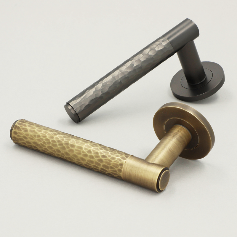 Alexander and Wilks Spitfire Door Handles on Round Rose
