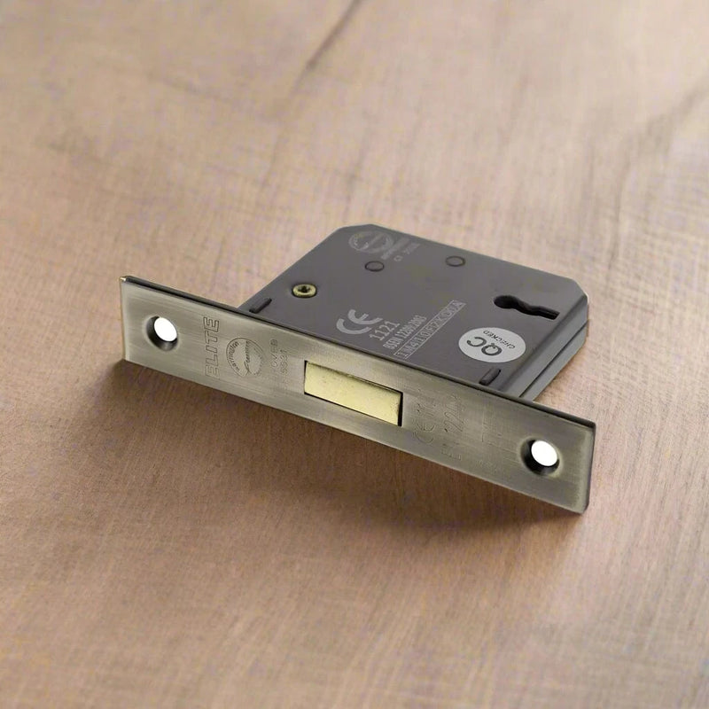 Atlantic 3 Lever Key Deadlock CE 3inch - Antique Brass