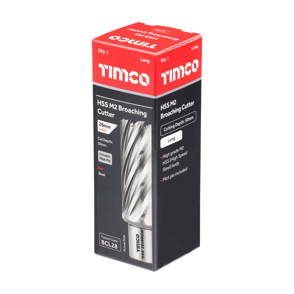 This is an image of Timco - Broaching Cutter - Long 28 x 50 (1 Each Box) BCL28