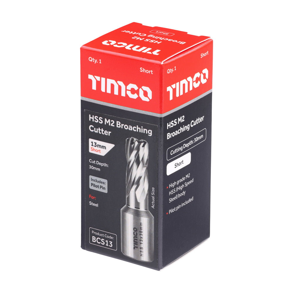 This is an image of Timco - Broaching Cutter - Short 13 x 30 (1 Each Box) BCS13