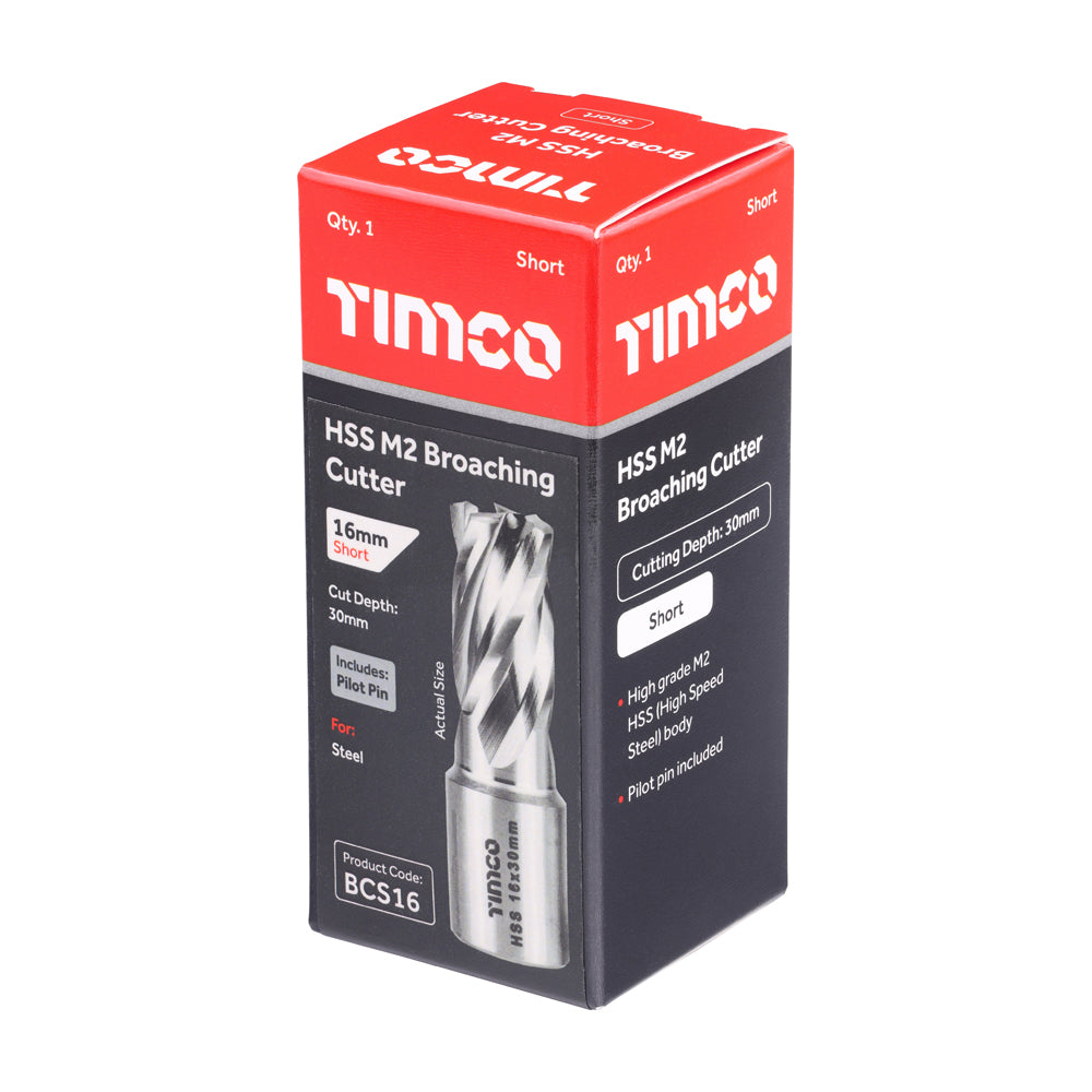 This is an image of Timco - Broaching Cutter - Short 16 x 30 (1 Each Box) BCS16