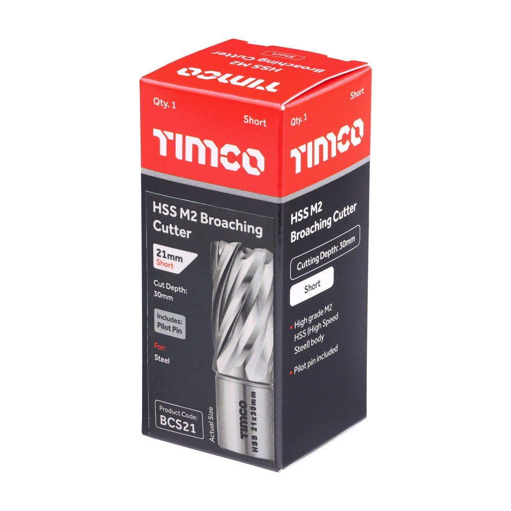 This is an image of Timco - Broaching Cutter - Short 21 x 30 (1 Each Box) BCS21