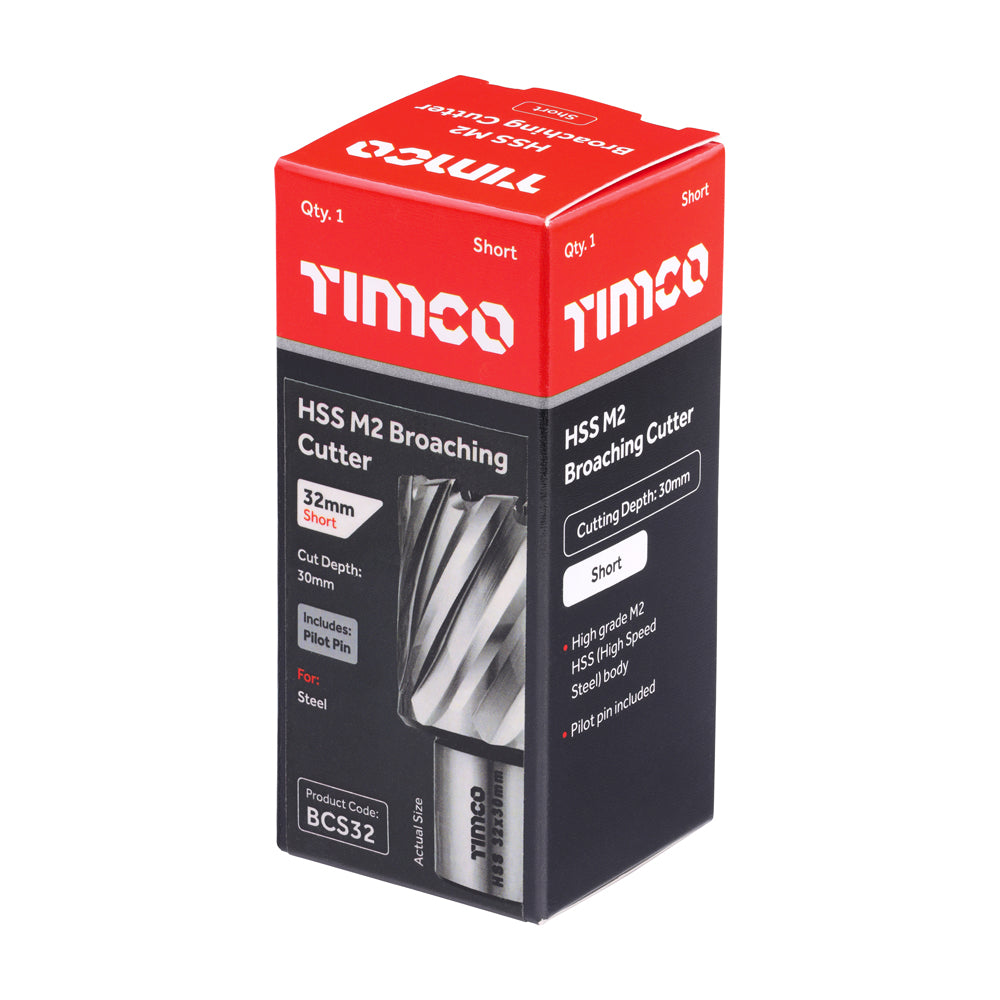 This is an image of Timco - Broaching Cutter - Short 32 x 30 (1 Each Box) BCS32