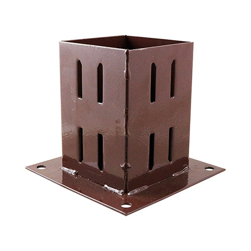 This is an image of Timco - Bolt Down Shoe - Quick Fit - Oxide Red 100mm BDQ100