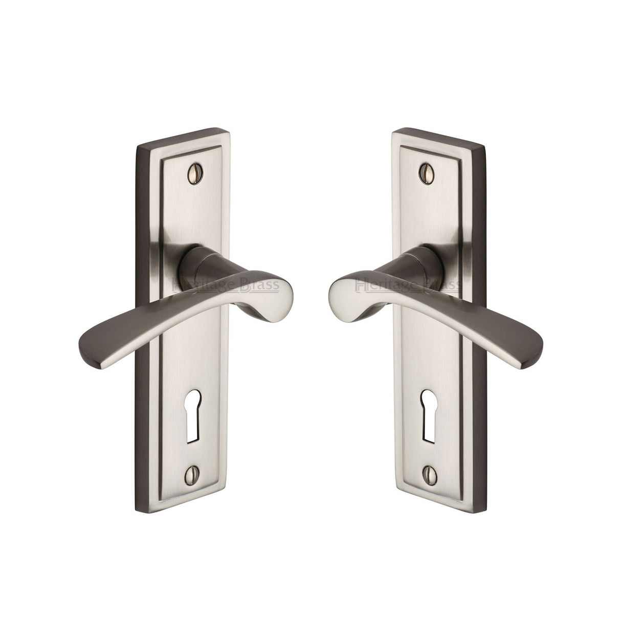 High quality image of the Sorrento Door Handle Lever Lock Boston Design Satin Nickel on Zinc finish | Sku. BOS1000-SNZ | available to order from Trade Door Handles.