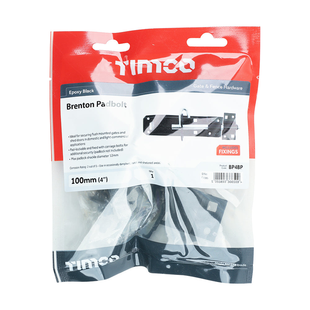 This is an image of Timco - Brenton Padbolt - Black 4" (1 Each TIMbag) BP4BP