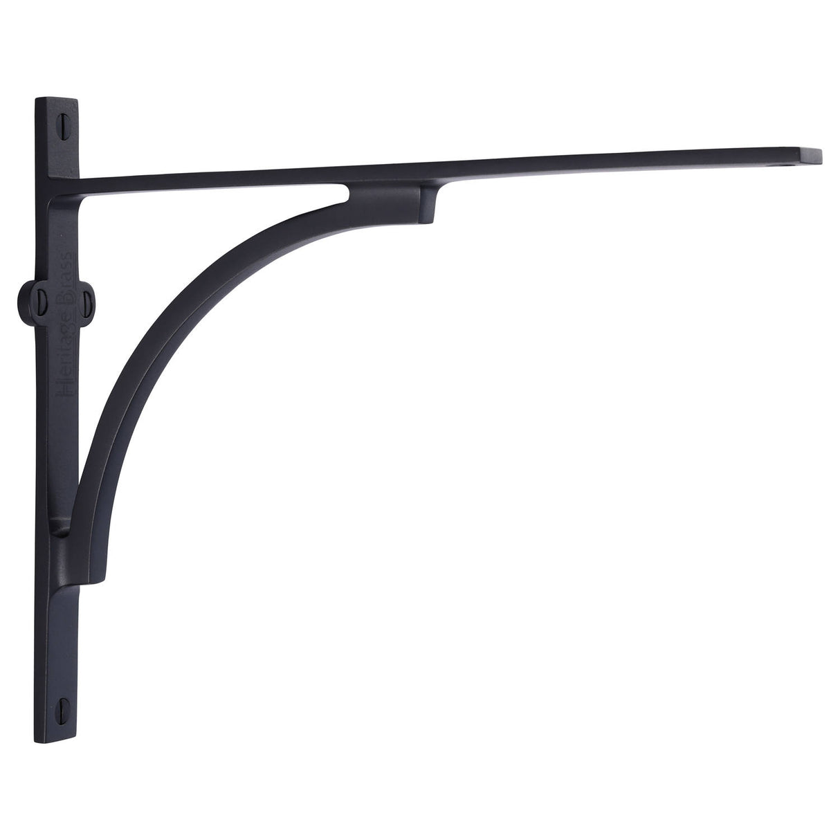 High quality image of the Heritage Brass Arch Shelf Bracket 10'' x 8'' Matt Black Finish | Sku. br2140-10-bkmt | Discounted prices available from Trade Door Handles