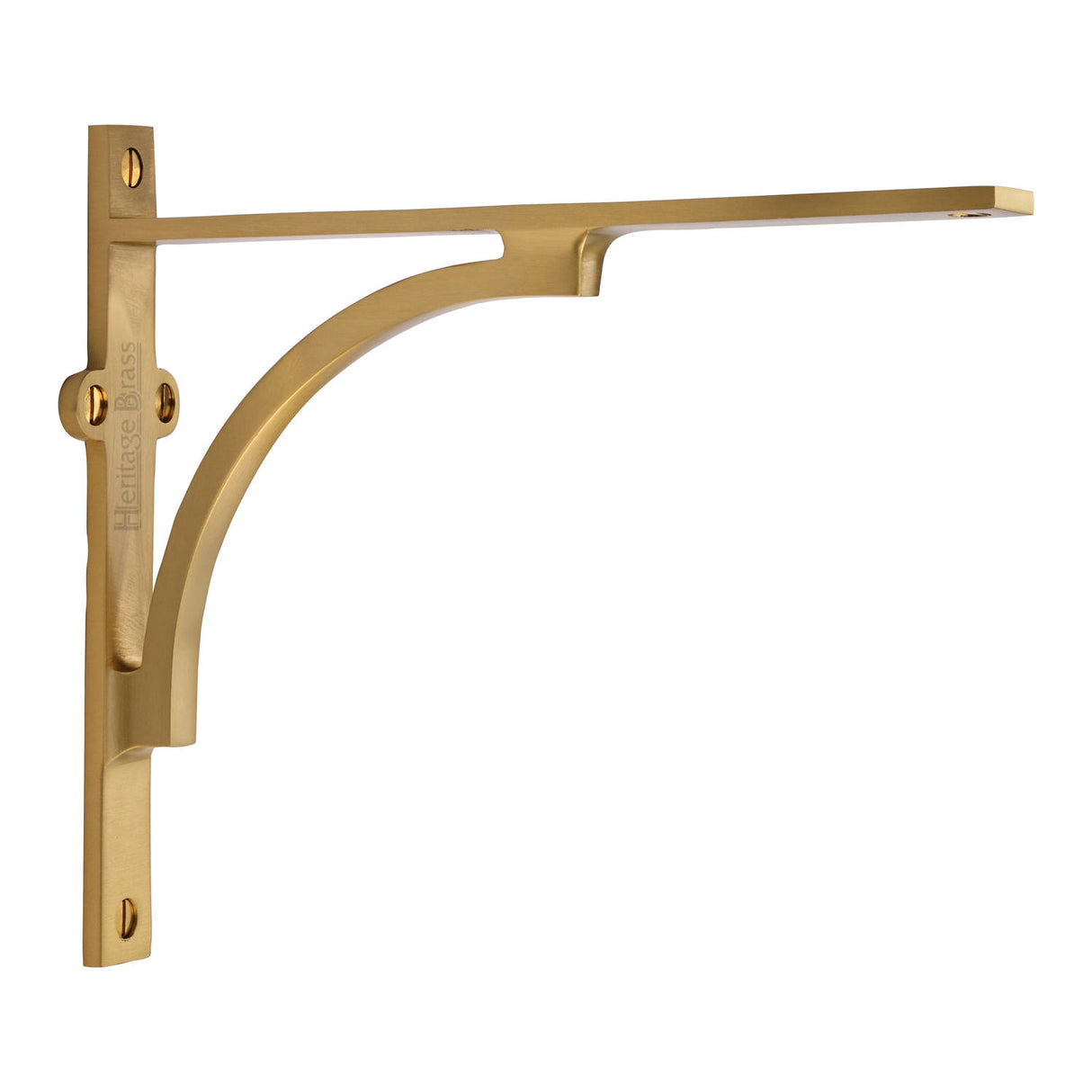 High quality image of the Heritage Brass Arch Shelf Bracket 8'' x 6.5'' Satin Brass Finish | Sku. br2140-8-sb | Discounted prices available from Trade Door Handles