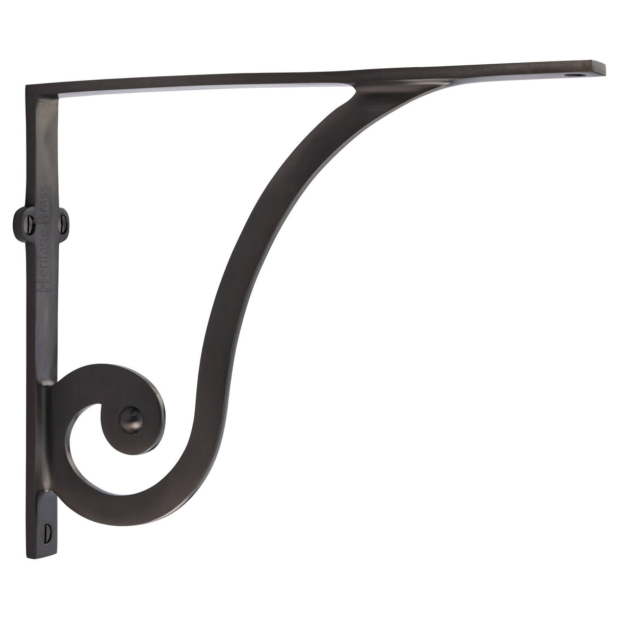 High quality image of the Heritage Brass Ornate Shelf Bracket 10'' x 8'' Matt Bronze Finish | Sku. br2170-10-mb | Discounted prices available from Trade Door Handles