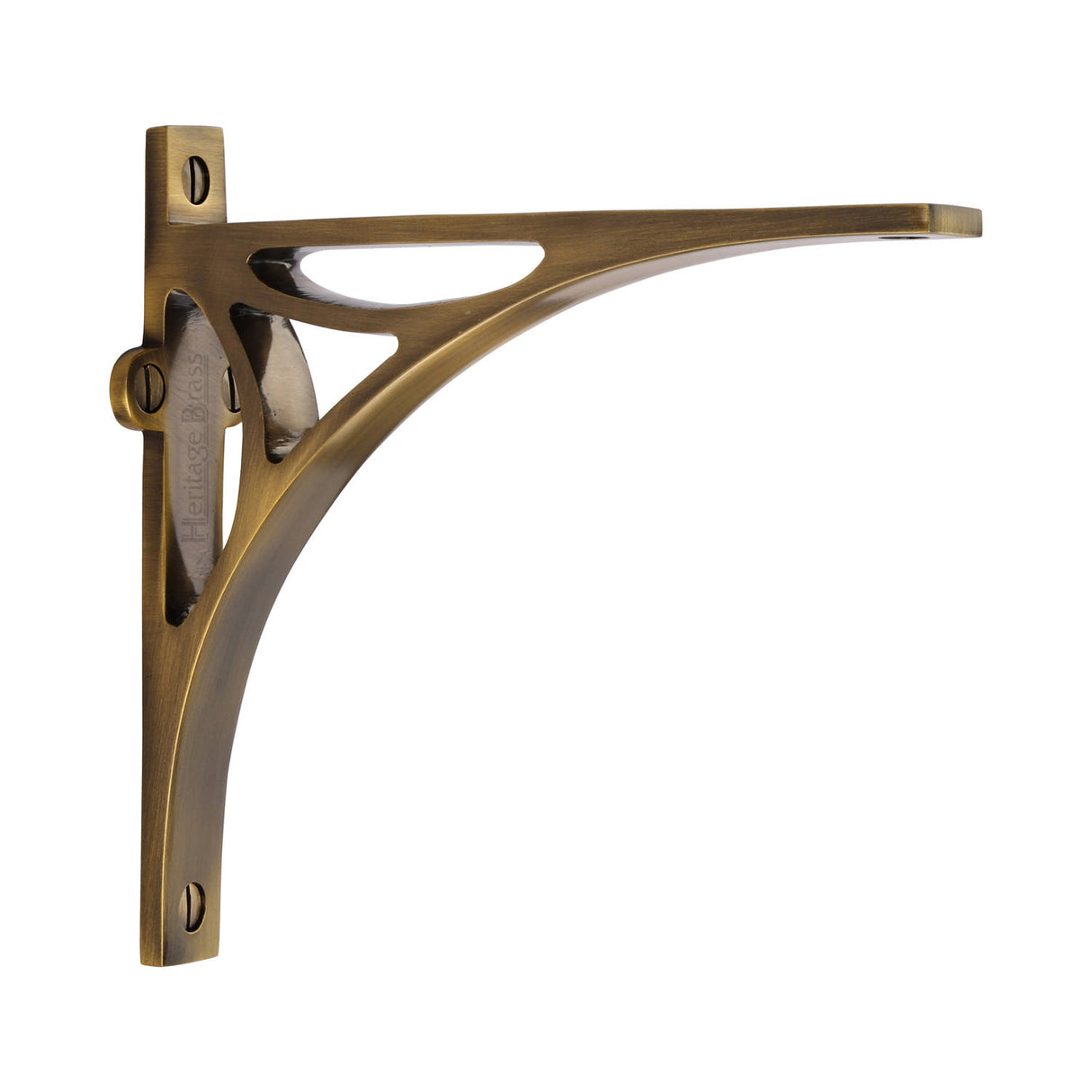 High quality image of the Heritage Brass Bridge Shelf Bracket 6'' x 5'' Antique Brass Finish | Sku. br2190-6-at | Discounted prices available from Trade Door Handles