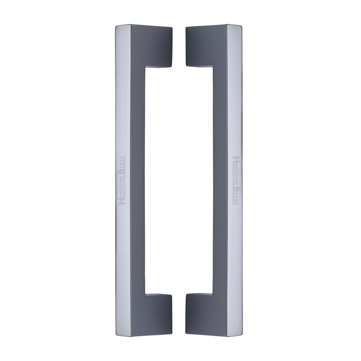 High quality image of the Heritage Brass Back to Back Door Pull Handle Metro Design 305mm Polished Chrome Finish | Sku. btb1390-305-pc | Discounted prices available from Trade Door Handles