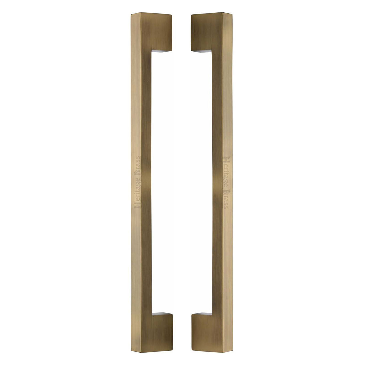 High quality image of the Heritage Brass Back to Back Door Pull Handle Metro Design 457mm Antique Brass Finish
| Sku. btb1390-457-at | Discounted prices available from Trade Door Handles