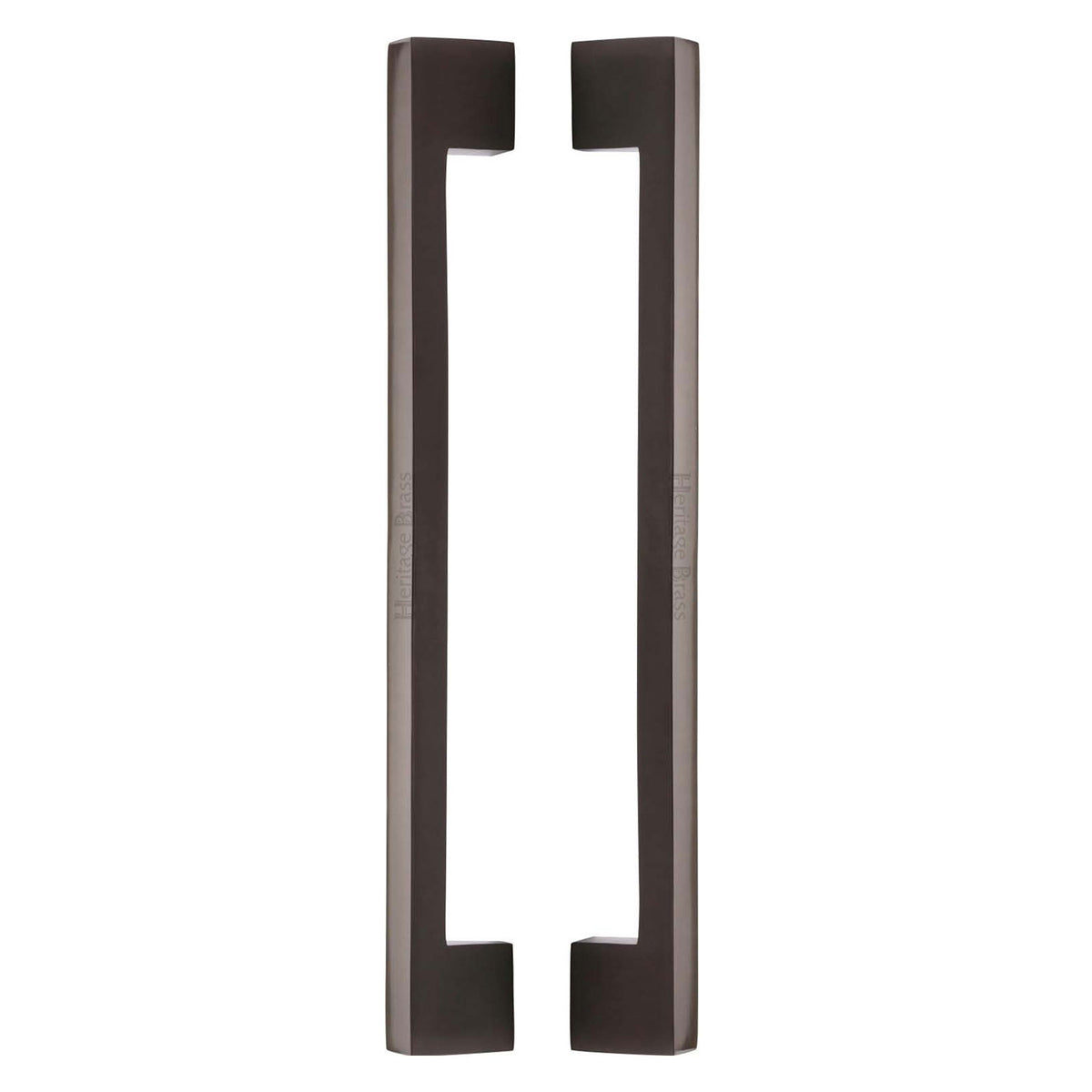High quality image of the Heritage Brass Back to Back Door Pull Handle Metro Design 457mm Matt Bronze Finish | Sku. btb1390-457-mb | Discounted prices available from Trade Door Handles