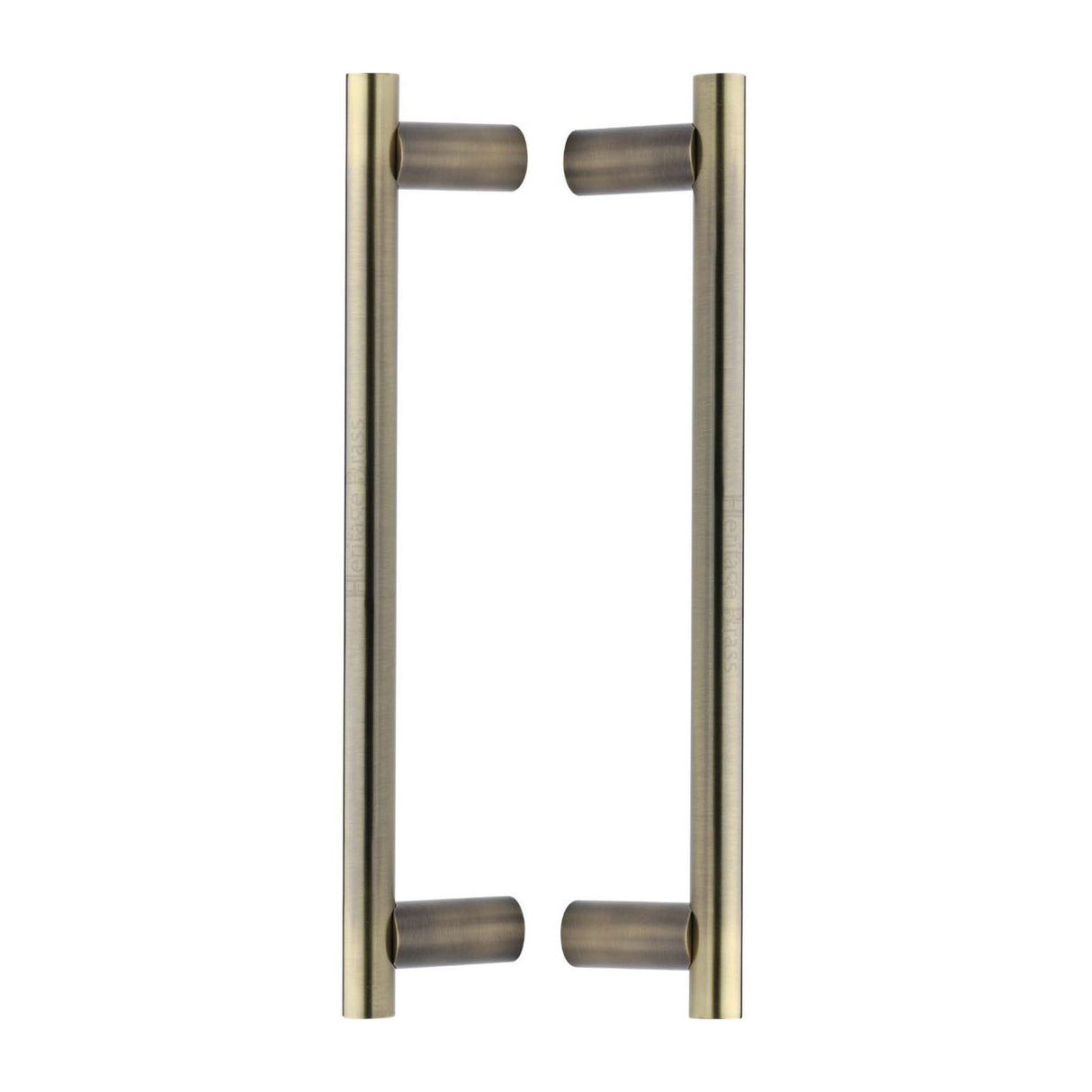 High quality image of the Heritage Brass Back to Back Door Pull Handle Round Bar Design 336mm Antique Brass Finish
| Sku. btb2059-336-at | Discounted prices available from Trade Door Handles
