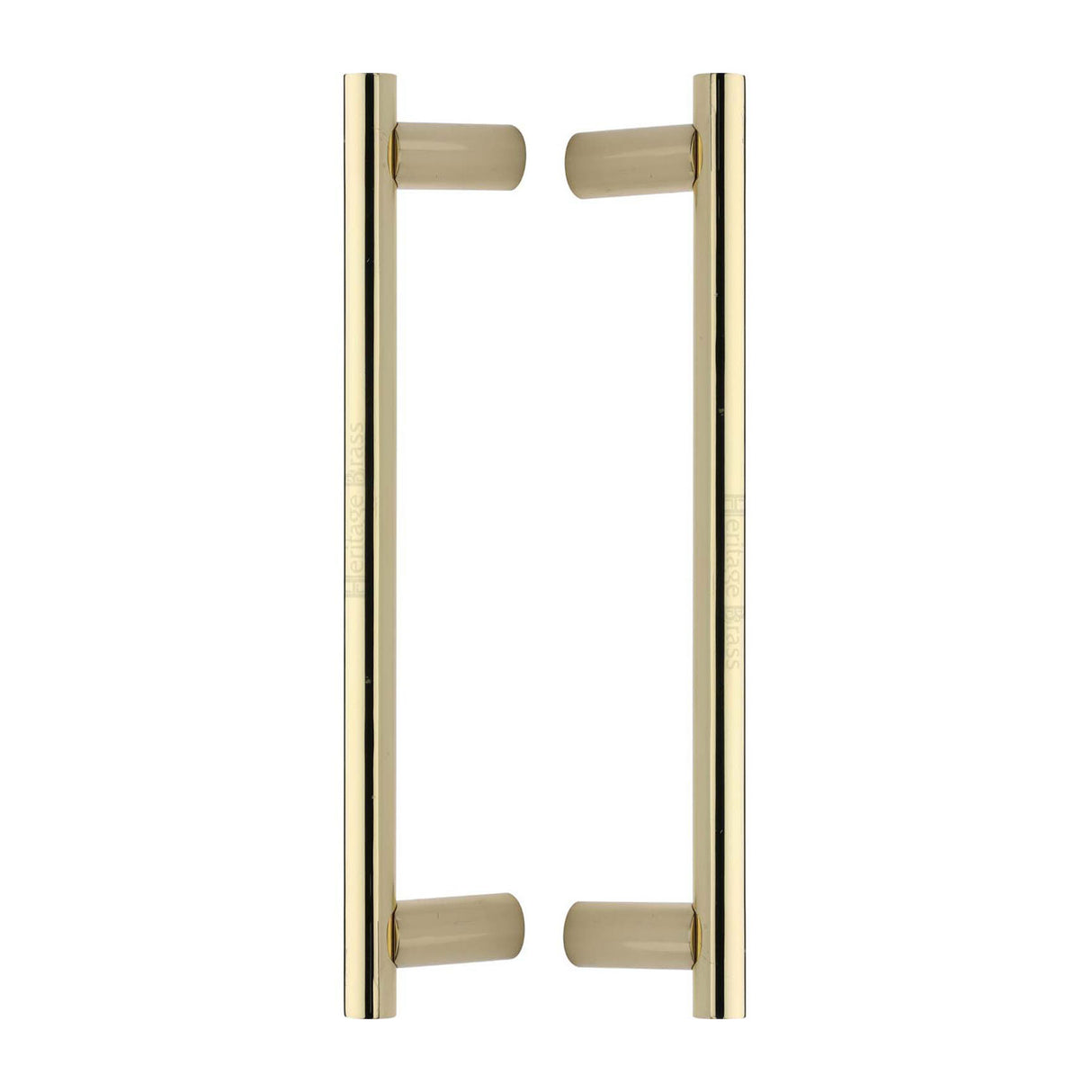 High quality image of the Heritage Brass Back to Back Door Pull Handle Round Bar Design 336mm Polished Brass Finish
| Sku. btb2059-336-pb | Discounted prices available from Trade Door Handles