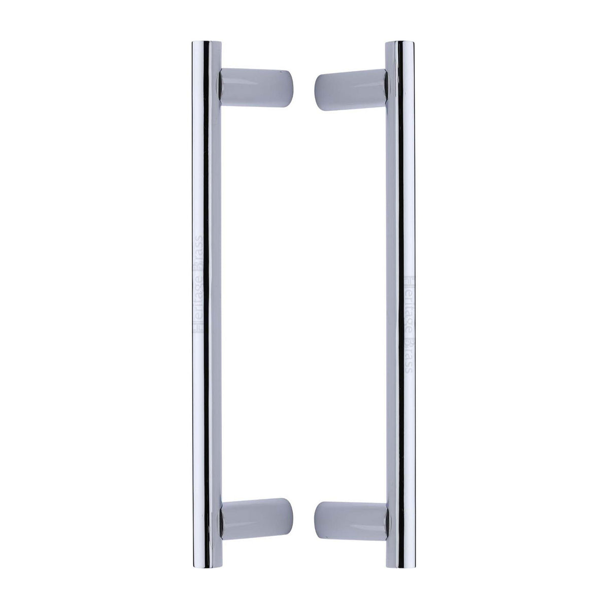 Heritage Brass Back to Back Door Pull Handle Round Bar Design 336mm Polished Chrome Finish - M.Marcus code BTB2059 336-PC