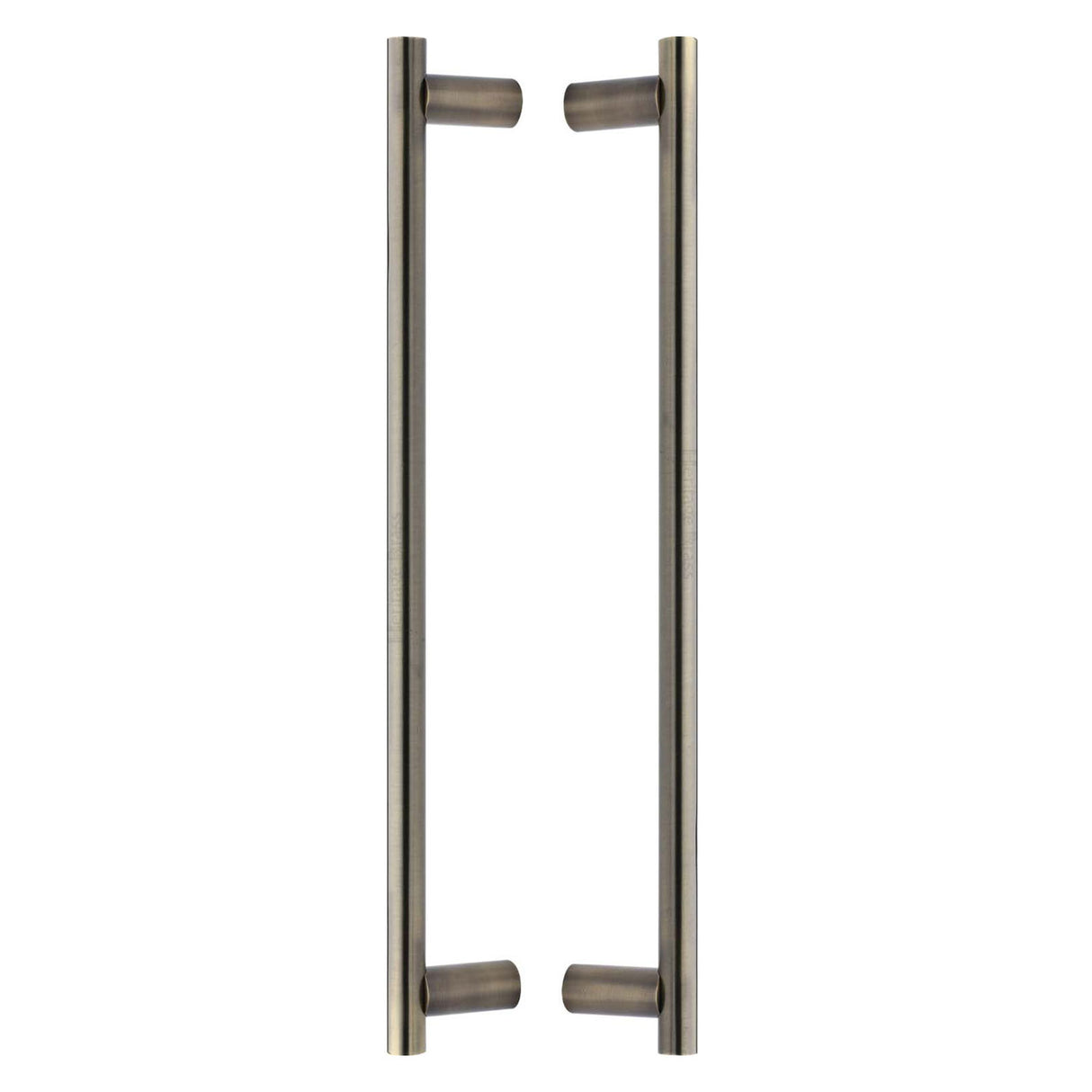 High quality image of the Heritage Brass Back to Back Door Pull Handle Round Bar Design 489mm Antique Brass Finish
| Sku. btb2059-489-at | Discounted prices available from Trade Door Handles