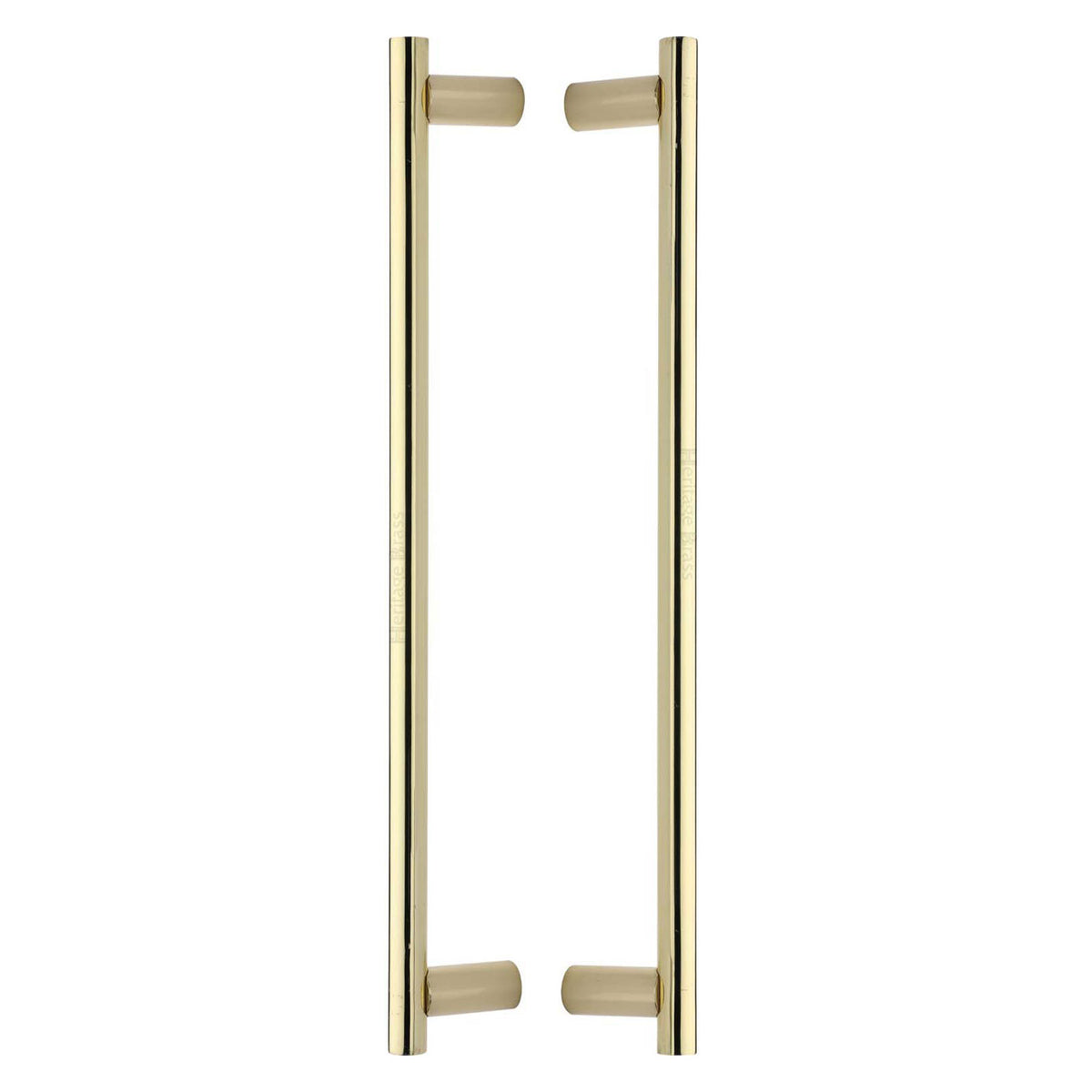 Heritage Brass Back to Back Door Pull Handle Round Bar Design 489mm Polished Brass Finish - M.Marcus code BTB2059 489-PB