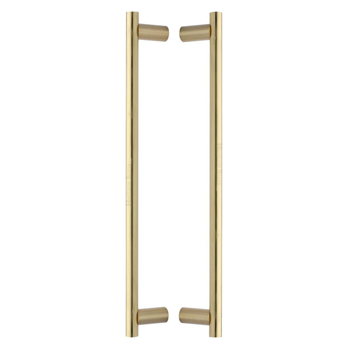 High quality image of the Heritage Brass Back to Back Door Pull Handle Round Bar Design 489mmm Satin Brass Finish
| Sku. btb2059-489-sb | Discounted prices available from Trade Door Handles