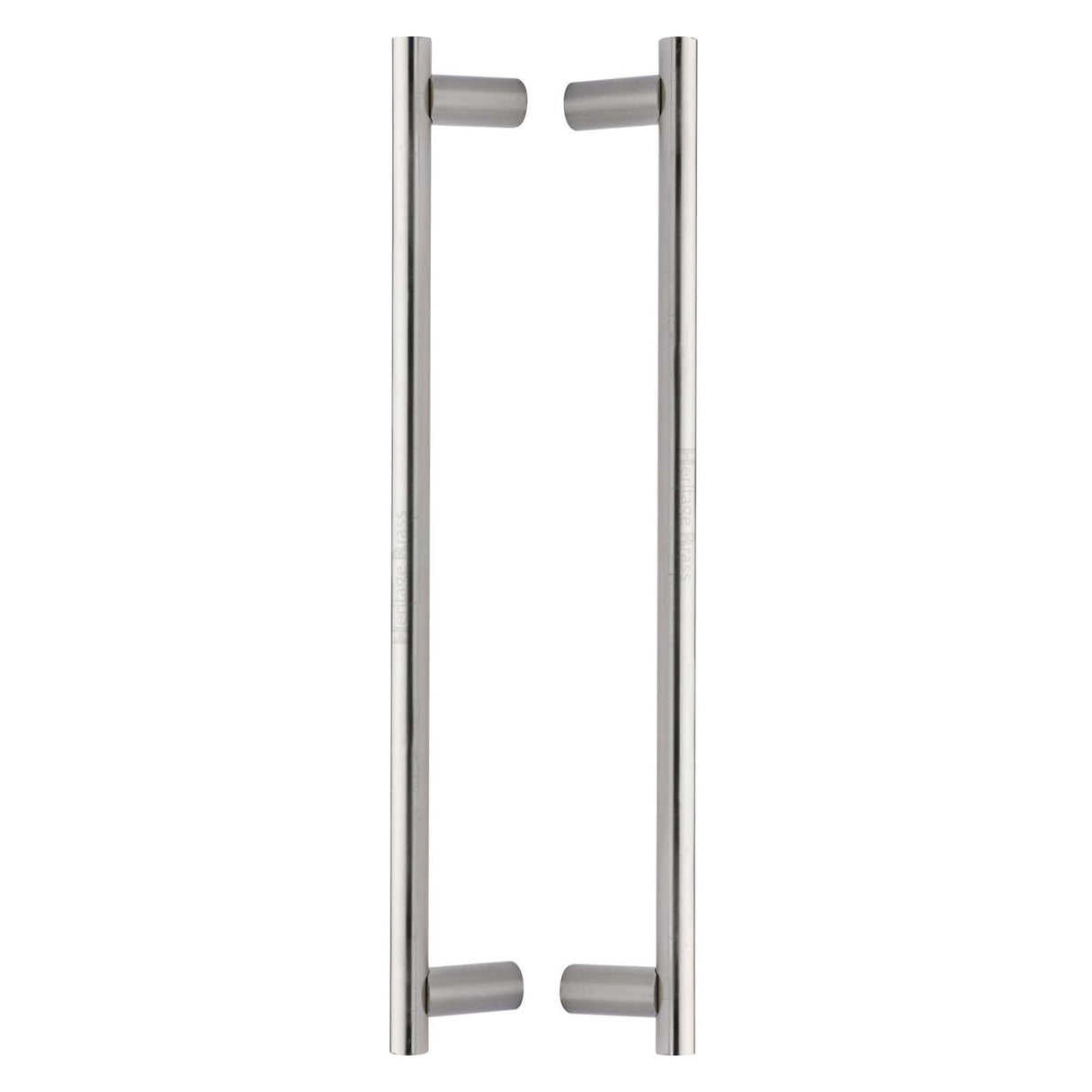 High quality image of the Heritage Brass Back to Back Door Pull Handle Round Bar Design 489mm Satin Nickel Finish
| Sku. btb2059-489-sn | Discounted prices available from Trade Door Handles