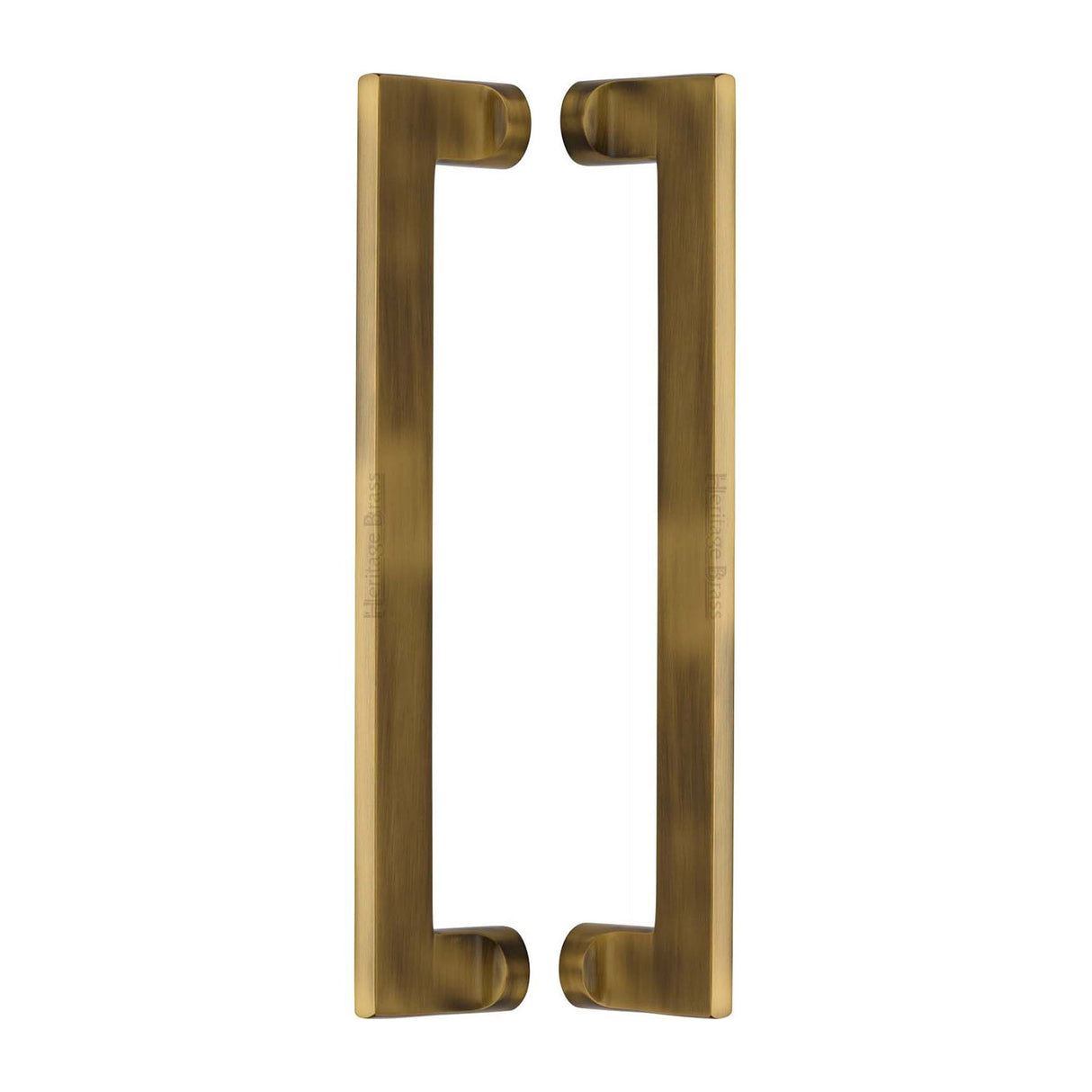 High quality image of the Heritage Brass Back to Back Door Pull Handle Apollo Design 307mm Antique Brass Finish | Sku. btb4150-307-at | Discounted prices available from Trade Door Handles