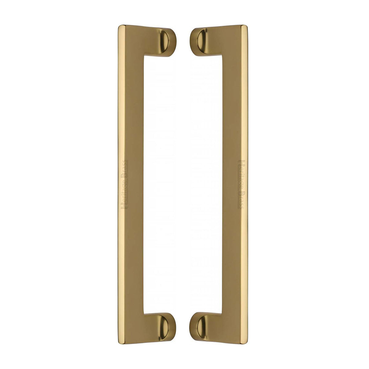 High quality image of the Heritage Brass Back to Back Door Pull Handle Apollo Design 307mm Polished Brass Finish | Sku. btb4150-307-pb | Discounted prices available from Trade Door Handles