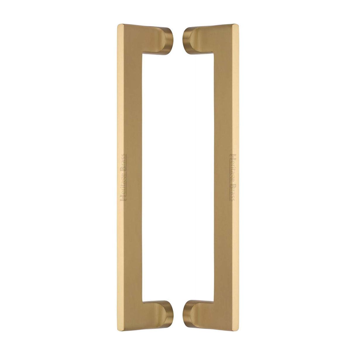 High quality image of the Heritage Brass Back to Back Door Pull Handle Apollo Design 307mm Satin Brass Finish | Sku. btb4150-307-sb | Discounted prices available from Trade Door Handles