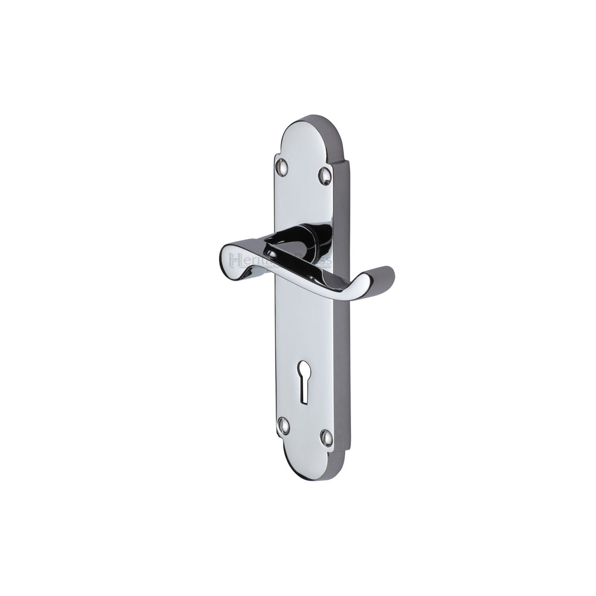 High quality image of the Heritage Brass Door Handle Lever Lock Builders' Range Polished Chrome Finish | Sku. bui500-pc | Discounted prices available from Trade Door Handles