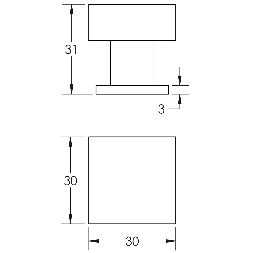 Technical drawing of of Burlington - Trafalgar Square Cupboard Knobs Polished Nickel Sku. BUR201PN