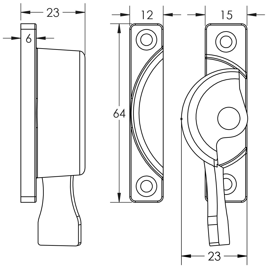 Technical drawing of of Burlington - Fitch Fastener Polished Nickel Sku. BUR92PN