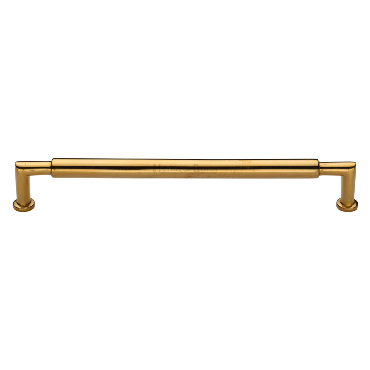 High quality image of Heritage Brass Cabinet Pull Bauhaus Round Design 203mm CTC Unlacquered Brass Finish | Sku. C0319 254-ULB | available from Trade Door Handles.