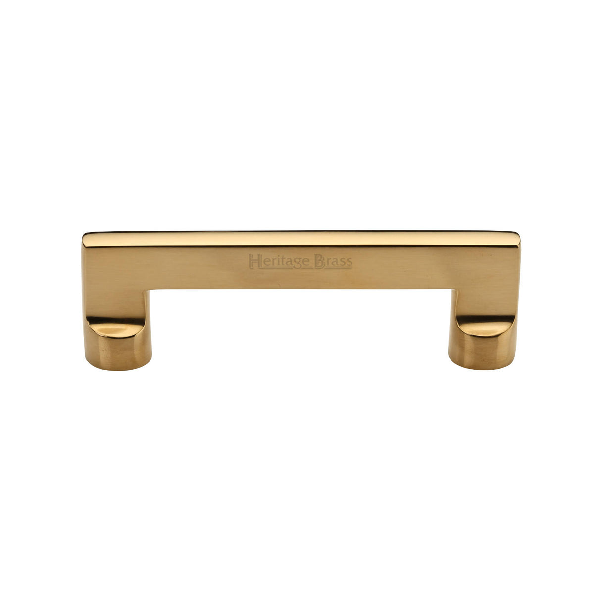 High quality image of Heritage Brass Cabinet Pull Apollo Design 96mm CTC Unlacquered Brass Finish | Sku. C0376 152-ULB | available from Trade Door Handles.
