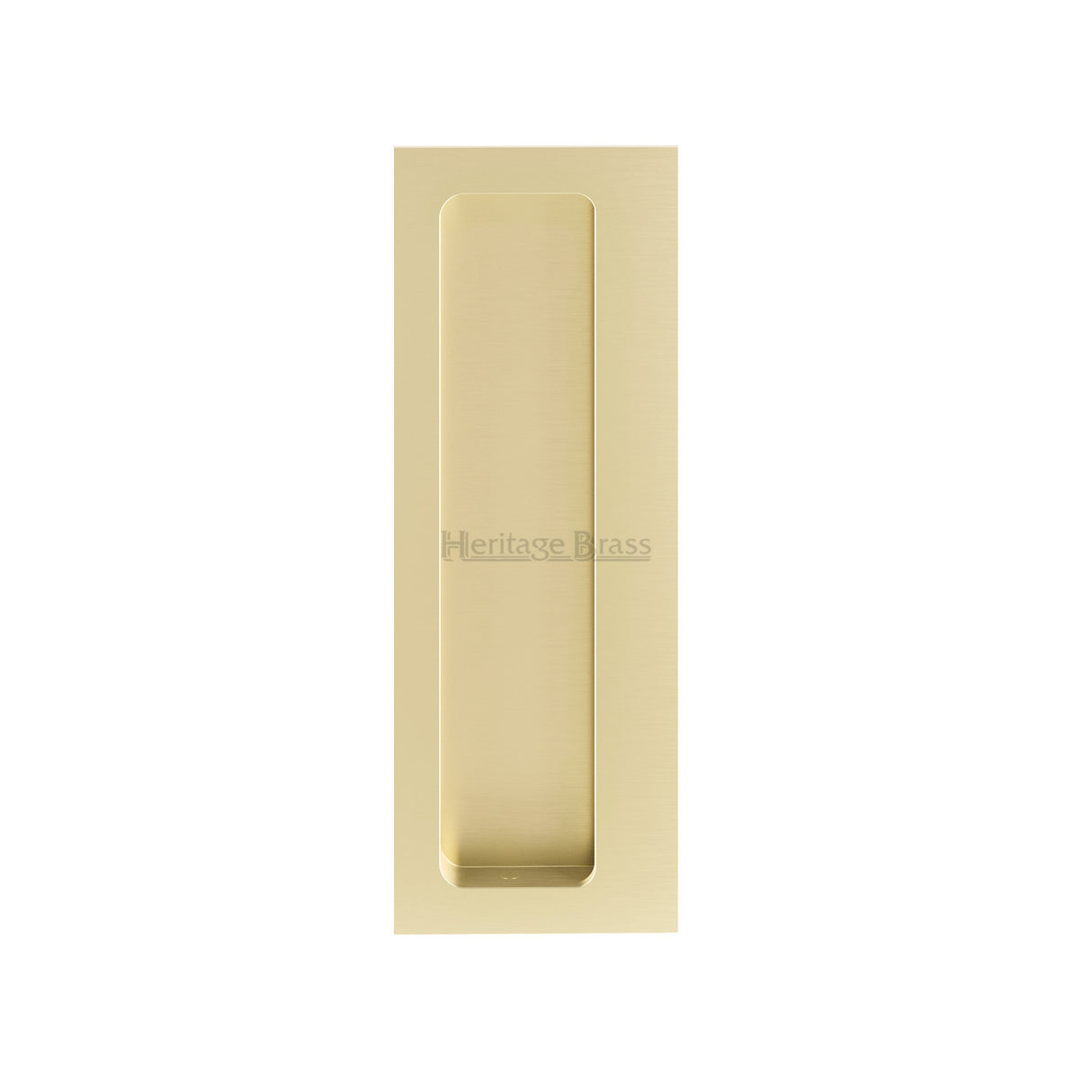 High quality image of the Heritage Brass - Offset Flush Pull for Swing Door Satin Brass | Sku. C1862-SB | Trade Door Handles