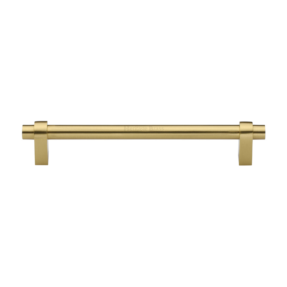 High quality image of the Heritage Brass Cabinet Pull Industrial Design 192mm CTC Satin Brass Finish | Sku. c2480-192-sb | Discounted prices available from Trade Door Handles