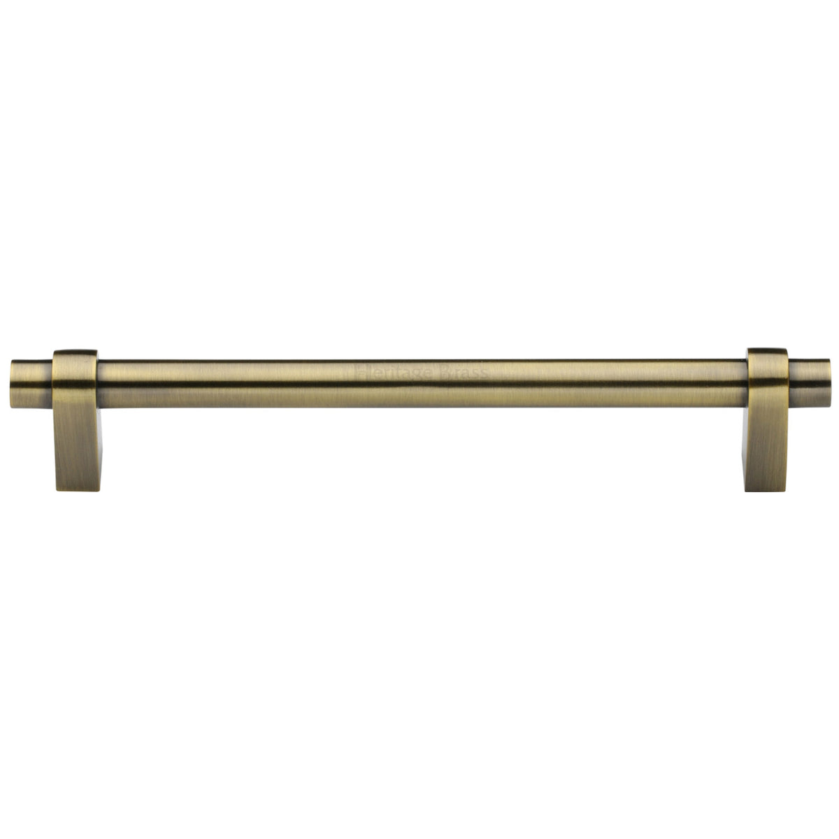 High quality image of the Heritage Brass Cabinet Pull Industrial Design 256mm CTC Antique Brass Finish | Sku. c2480-256-at | Discounted prices available from Trade Door Handles
