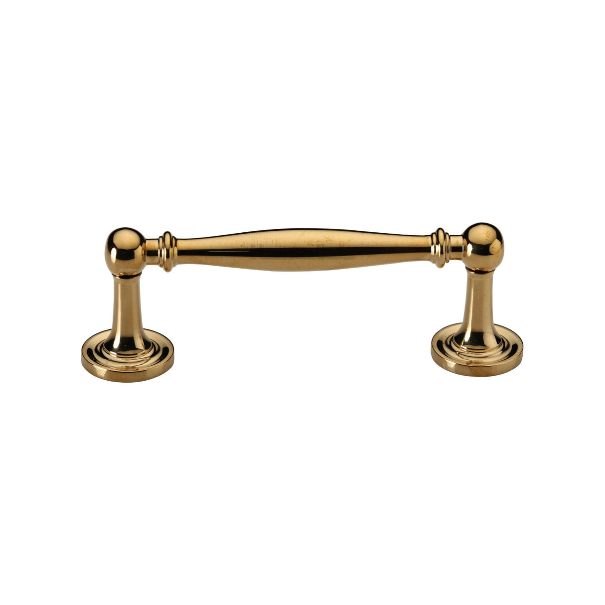 High quality image of Heritage Brass Cabinet Pull Colonial Design 96mm CTC Unlacquered Brass Finish | Sku. C3880 32-ULB | available from Trade Door Handles.