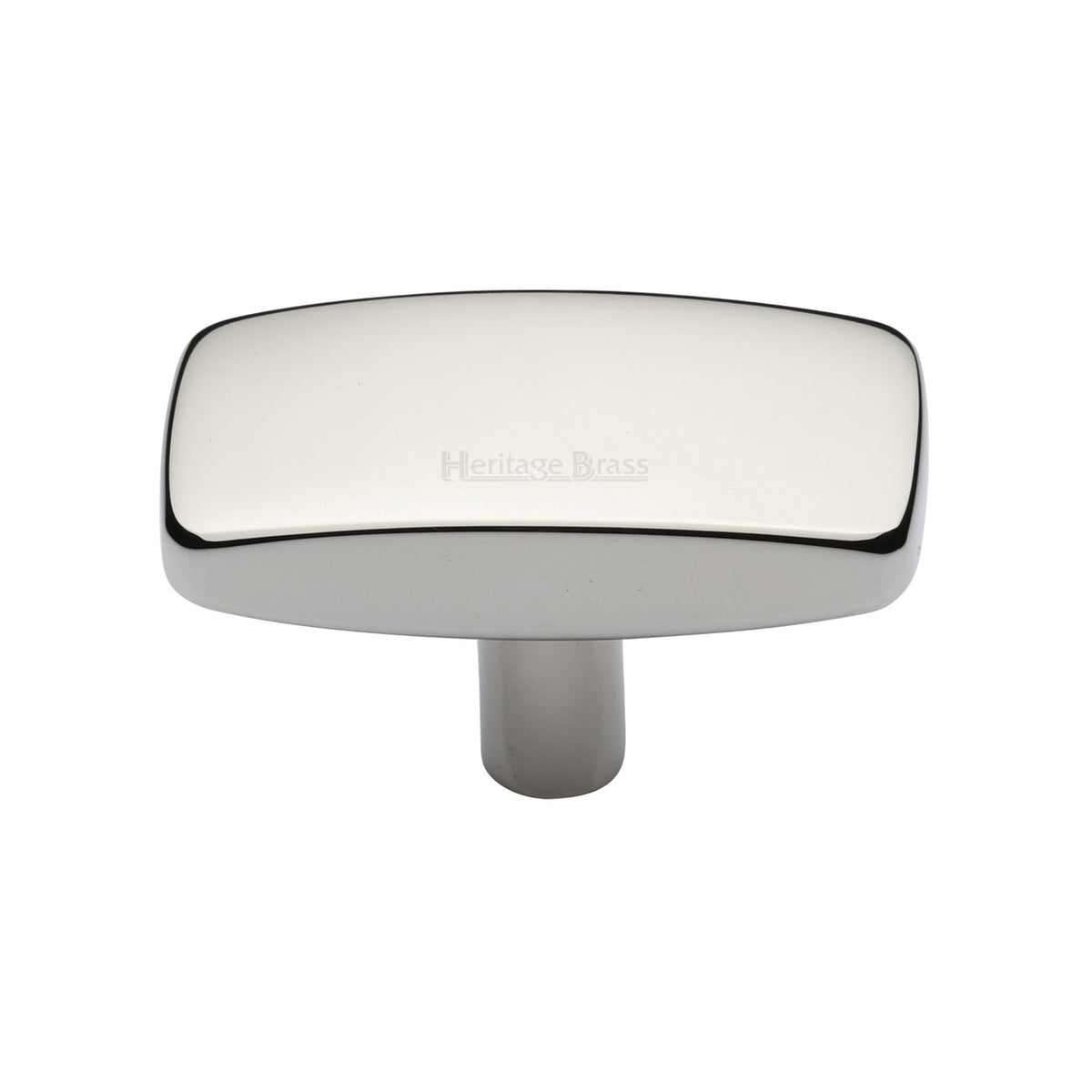 High quality image of the Heritage Brass Cabinet Knob Rectangular Design 41mm Polished Nickel Finish | Sku. c3384-41-pnf | Discounted prices available from Trade Door Handles