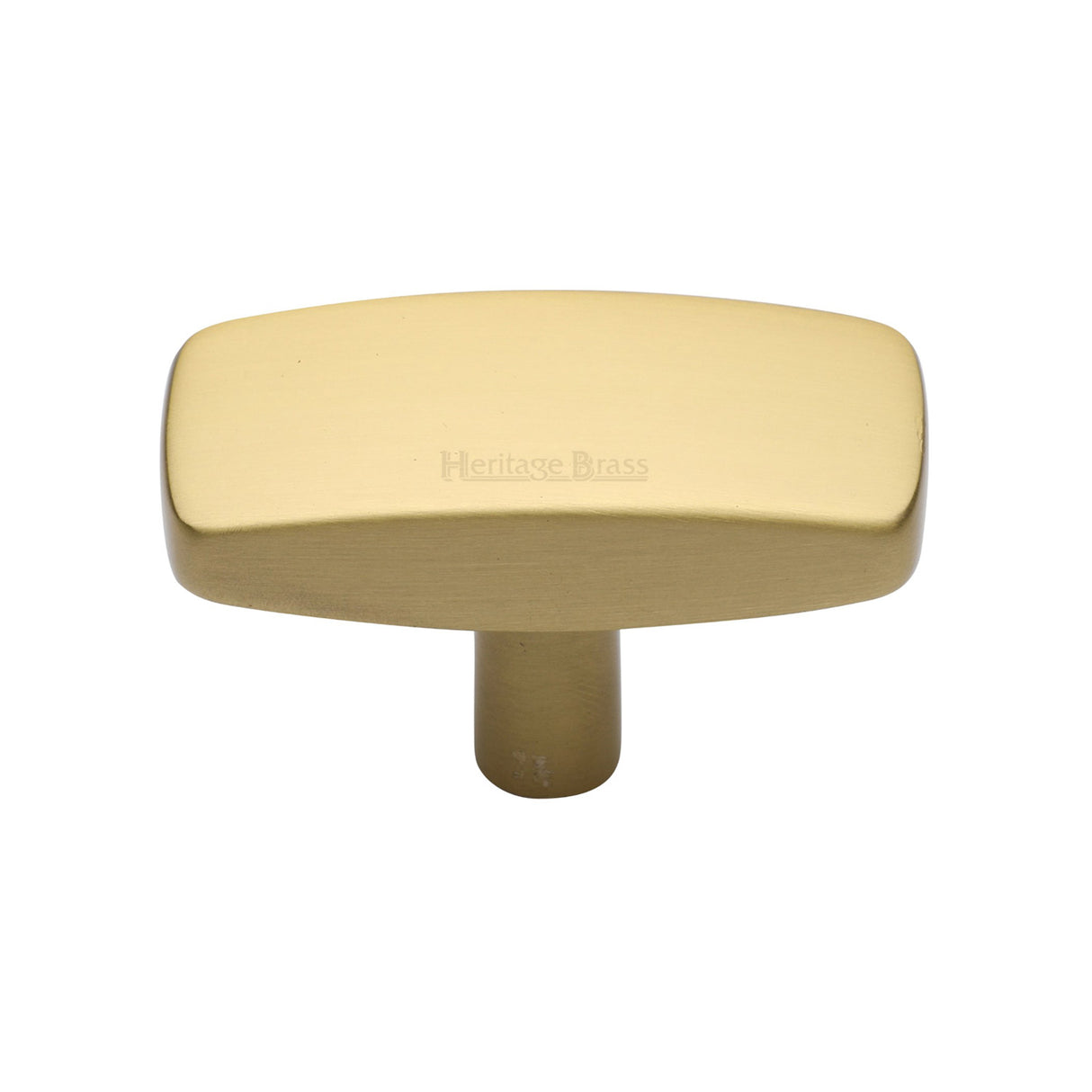 High quality image of the Heritage Brass Cabinet Knob Rectangular Design 41mm Satin Brass Finish | Sku. c3384-41-sb | Discounted prices available from Trade Door Handles