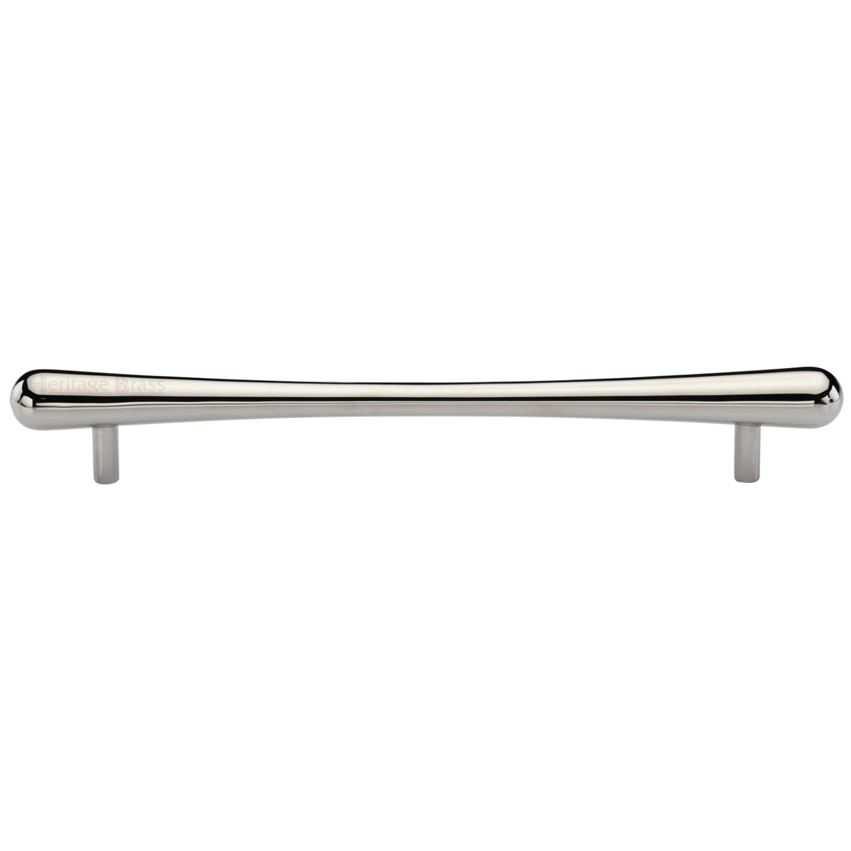 High quality image of the Heritage Brass Cabinet Pull T-Bar Raindrop Design 256mm CTC Polished Nickel Finish | Sku. c3570-256-pnf | Discounted prices available from Trade Door Handles