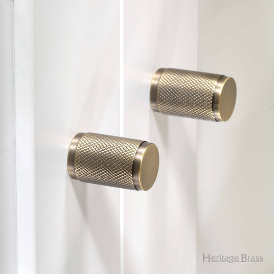 Image showing a pair of Heritage Brass C3840-AT Cabinet Knobs.  Available to order from Trade Door Handles in Kendal