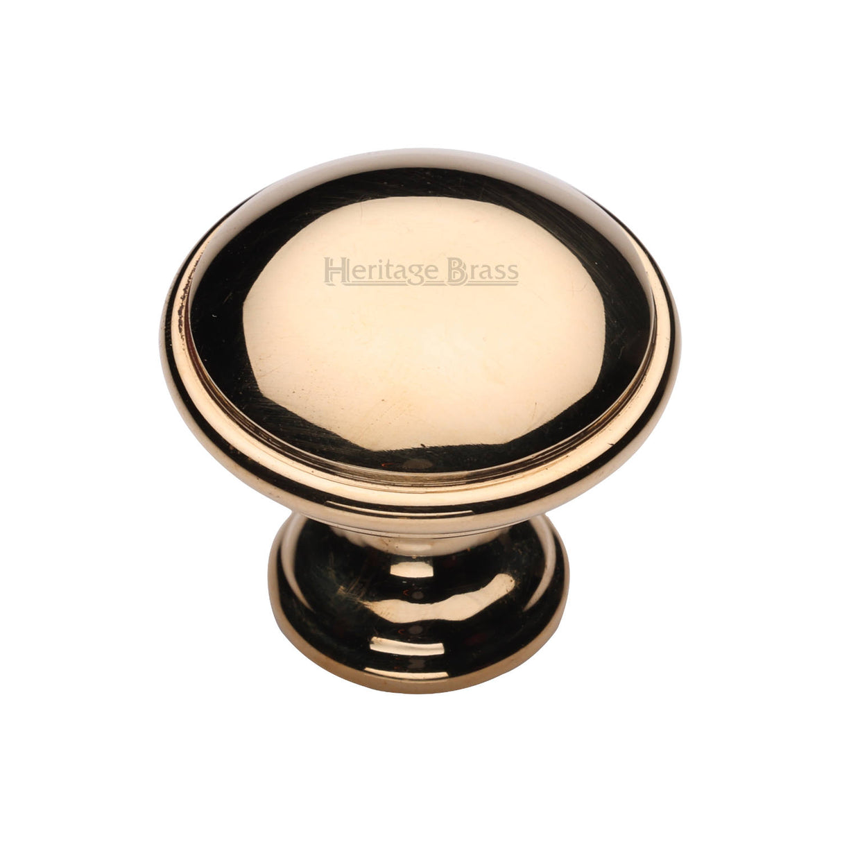 High quality image of Heritage Brass Cabinet Knob Domed Design 32mm Unlacquered Brass finish | Sku. C3950 38-ULB | available from Trade Door Handles.