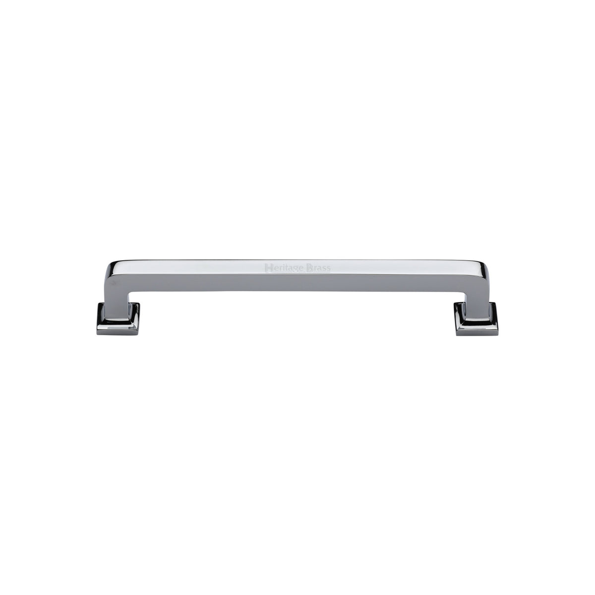 High quality image of the Heritage Brass Cabinet Pull Square Vintage Design 101mm CTC Polished Chrome Finish | Sku. c3964-101-pc | Discounted prices available from Trade Door Handles