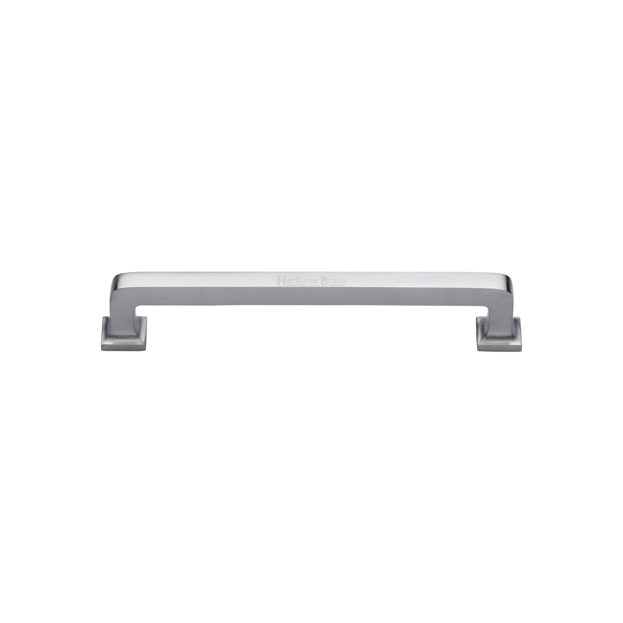 High quality image of the Heritage Brass Cabinet Pull Square Vintage Design 101mm CTC Satin Chrome Finish | Sku. c3964-101-sc | Discounted prices available from Trade Door Handles