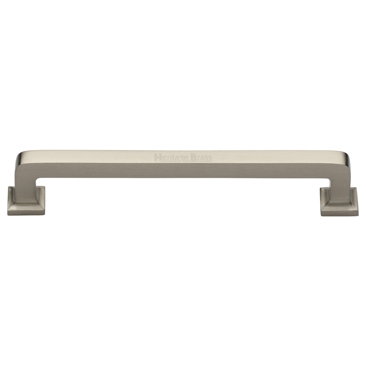 High quality image of the Heritage Brass Cabinet Pull Square Vintage Design 254mm CTC Satin Nickel Finish | Sku. c3964-254-sn | Discounted prices available from Trade Door Handles