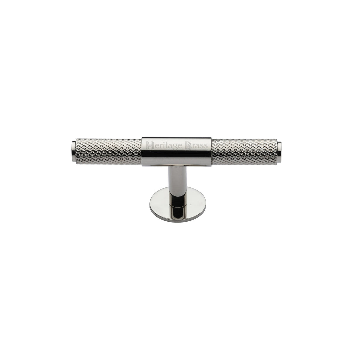 High quality image of the Heritage Brass Cabinet Knob Knurled Fountain Design 60mm Polished Nickel Finish | Sku. c4463-60-pnf | Discounted prices available from Trade Door Handles